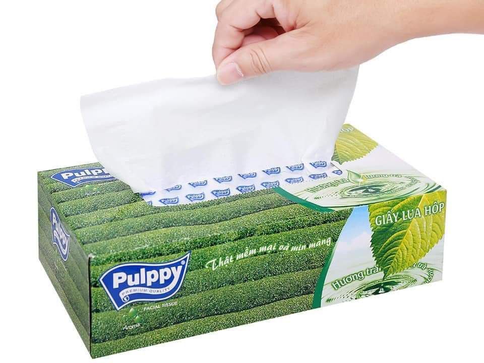 KHĂN GIẤY PULPPY TRÀ XANH - BÁN TỪ 6 HỘP